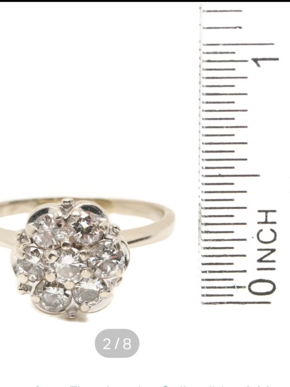 14K White Gold Diamond Ring - Picture 7 of 7